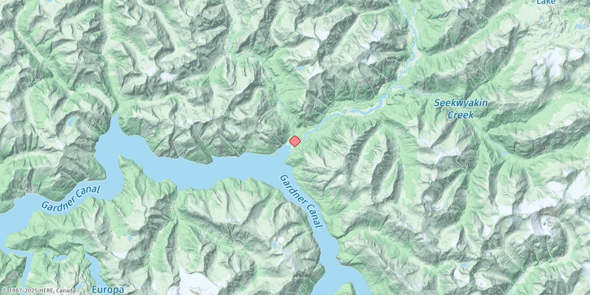 Map of Kemano Bay
