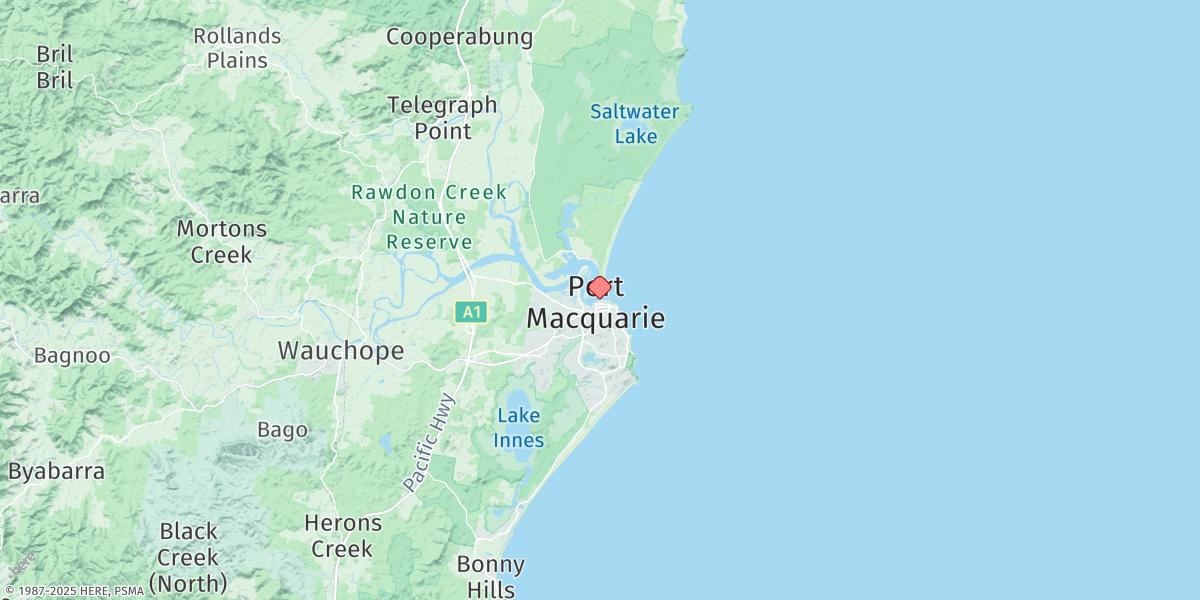 Map of Port Macquarie