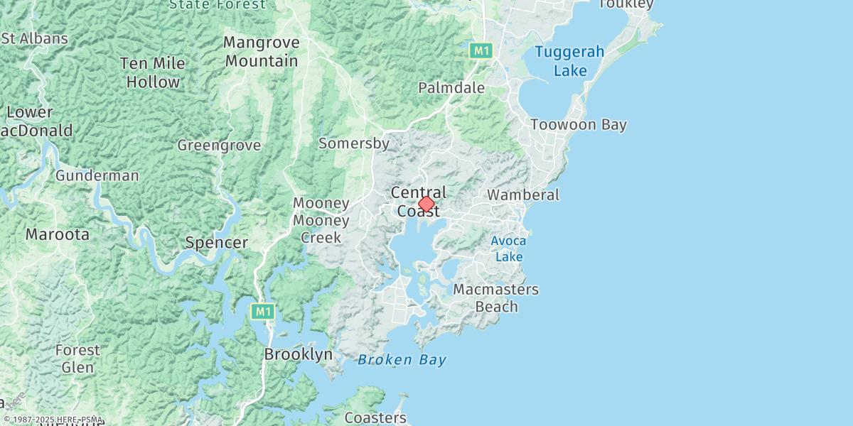 Map of Gosford