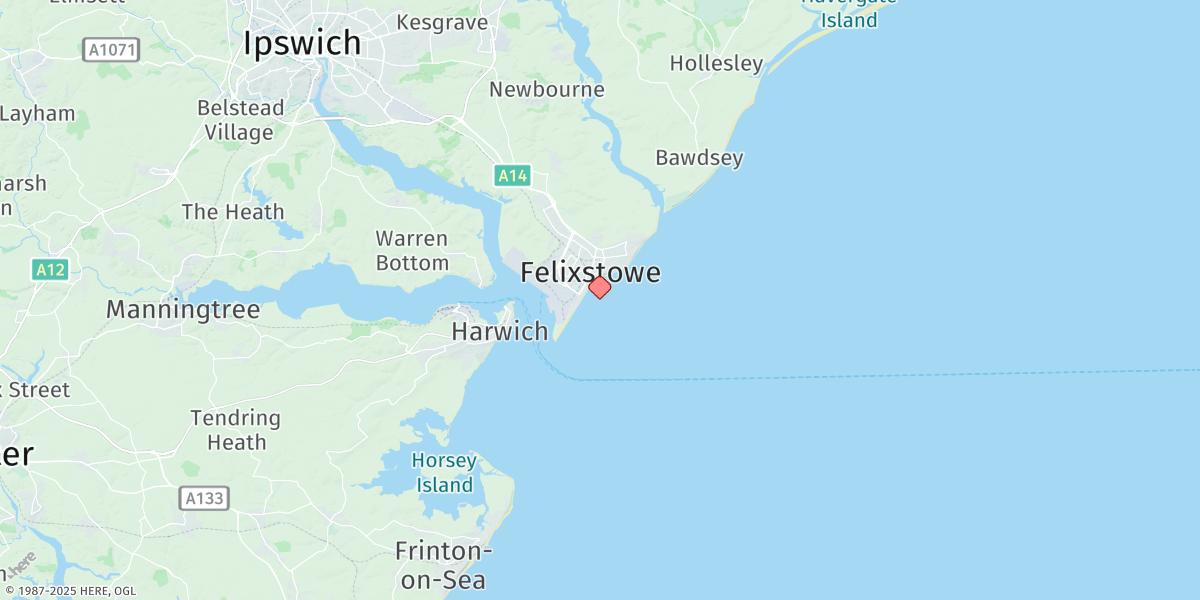Map of Felixtowe Pier