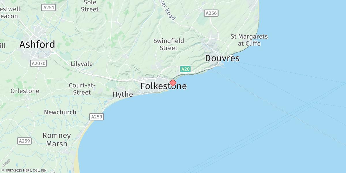 Map of Folkestone