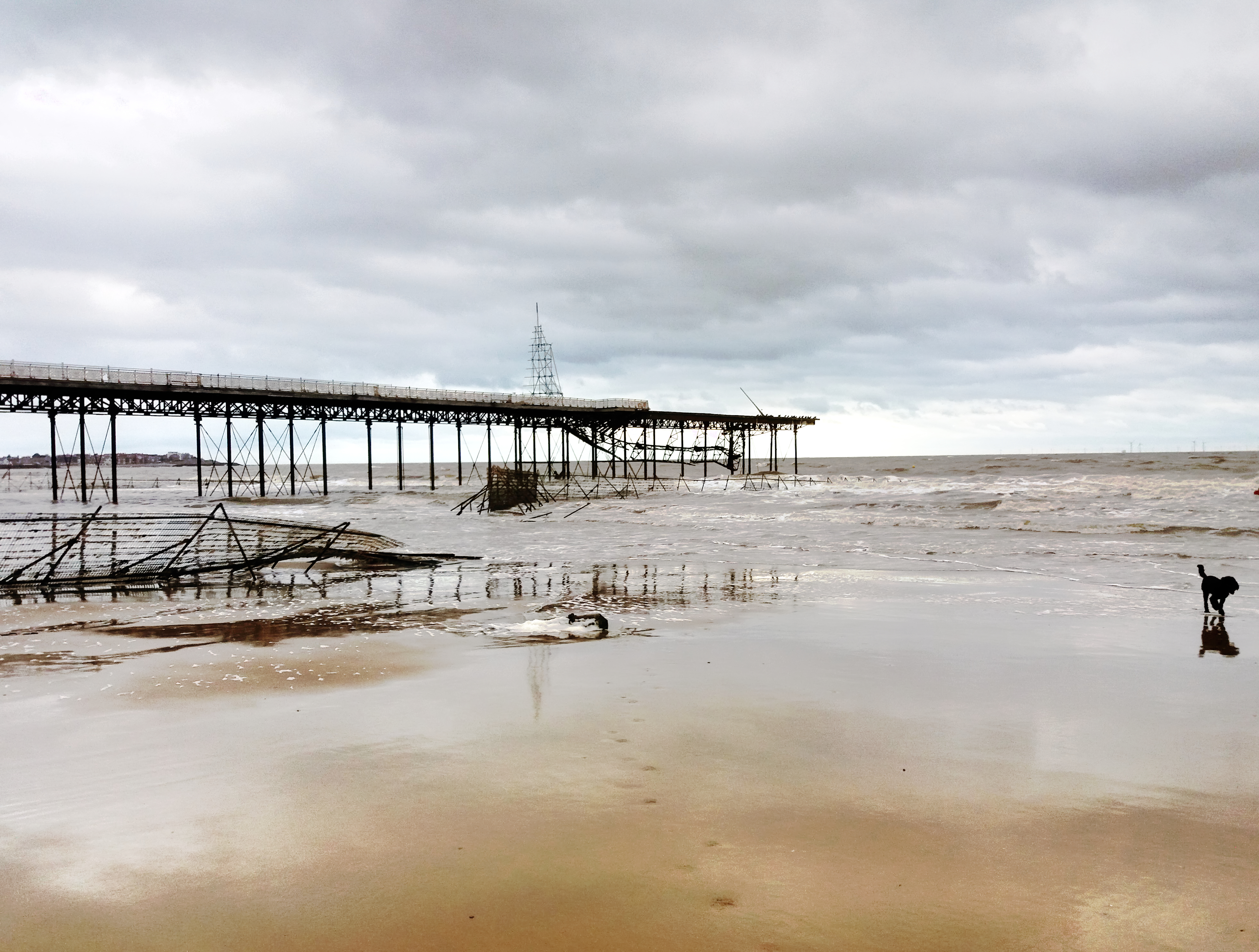 Collapsed section of Colwyn Bay Pier