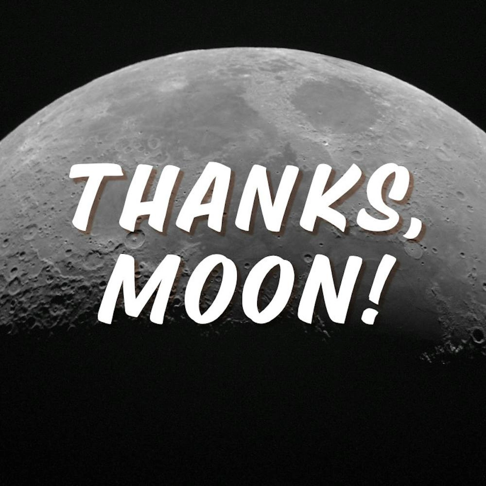 Moon with text reading thanks moon